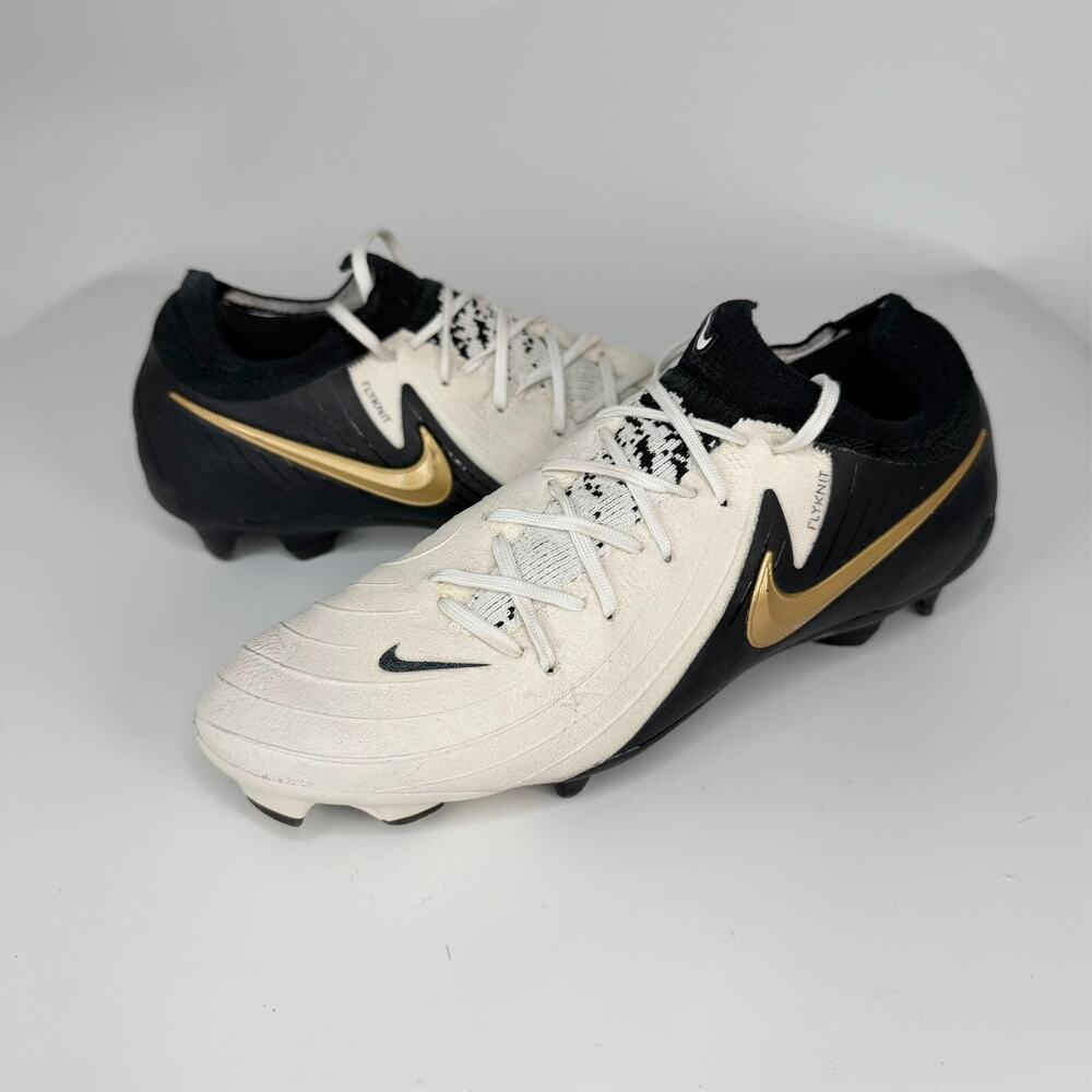 Nike Phantom GX II Pro FG Soccer Cleats Shoes Athletic White Black Gold Men 6